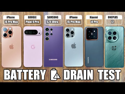 iPhone 16 Pro Max vs Samsung S24 Ultra / OnePlus 12 / Google Pixel 9 Pro XL - BATTERY DRAIN TEST!